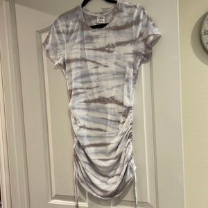 Super cute terrycloth PINK tie dye rouched dress!!